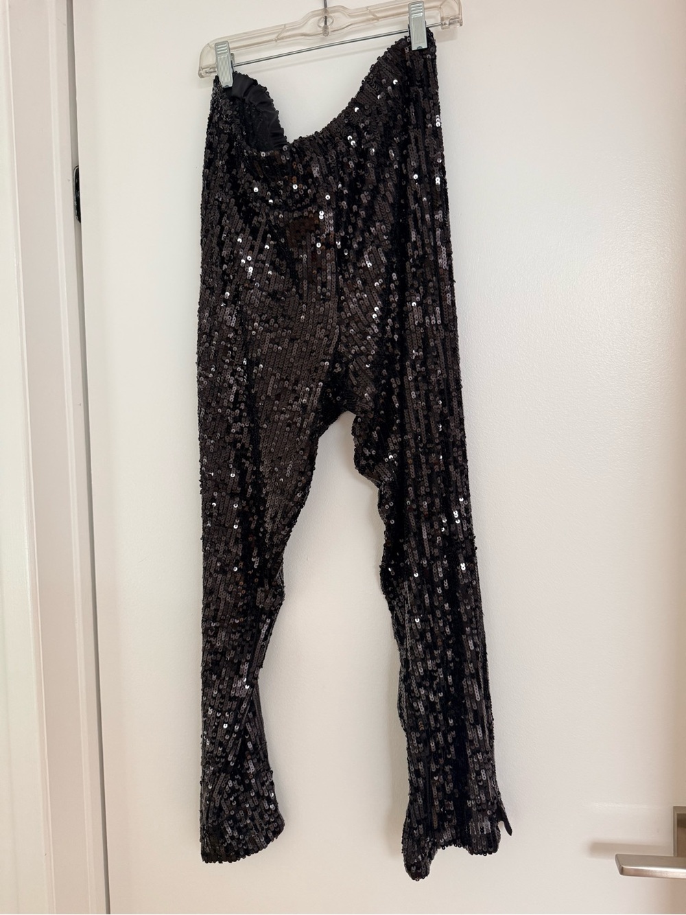 Zara Black Sequin Skinny Jumpsuit Pants